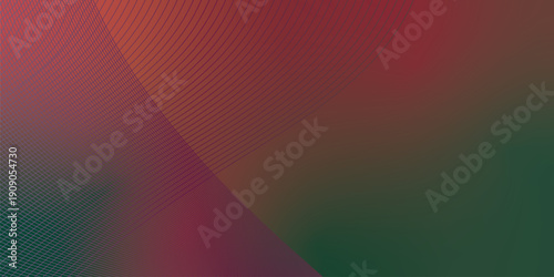 Green and light coral abstract shape grainy gradient background on black backdrop with noisy texture for wide banner poster and header design