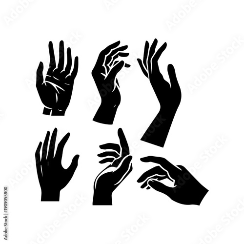 hands vector silhouettes