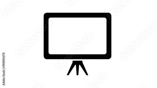 Blank Television Screen Icon Design.