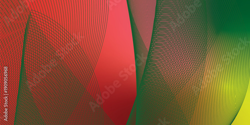 DeepPink yellow and green abstract shape grainy gradient background with black backdrop and noisy texture for wide banner poster and header design