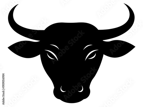 bull head black silhouette vector