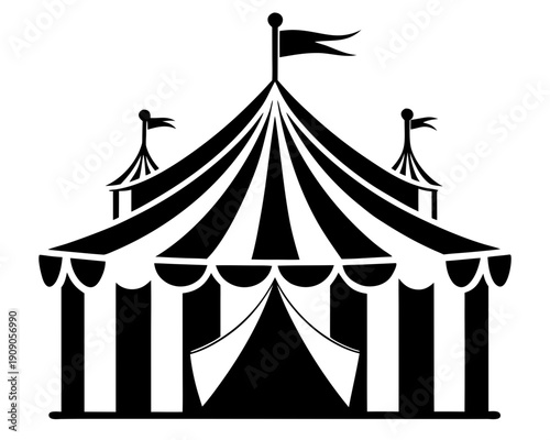circus tent black silhouette vector
