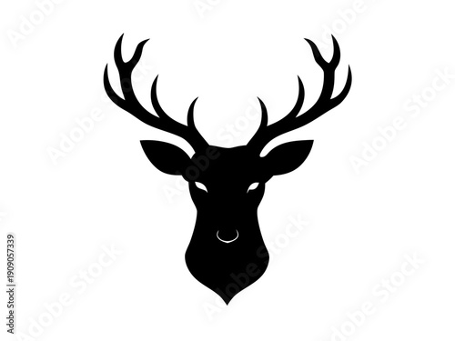 Head of deer  black silhouette vector,Head of deer  icon illustration
