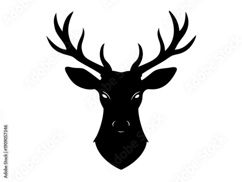 Head of deer  black silhouette vector,Head of deer  icon illustration