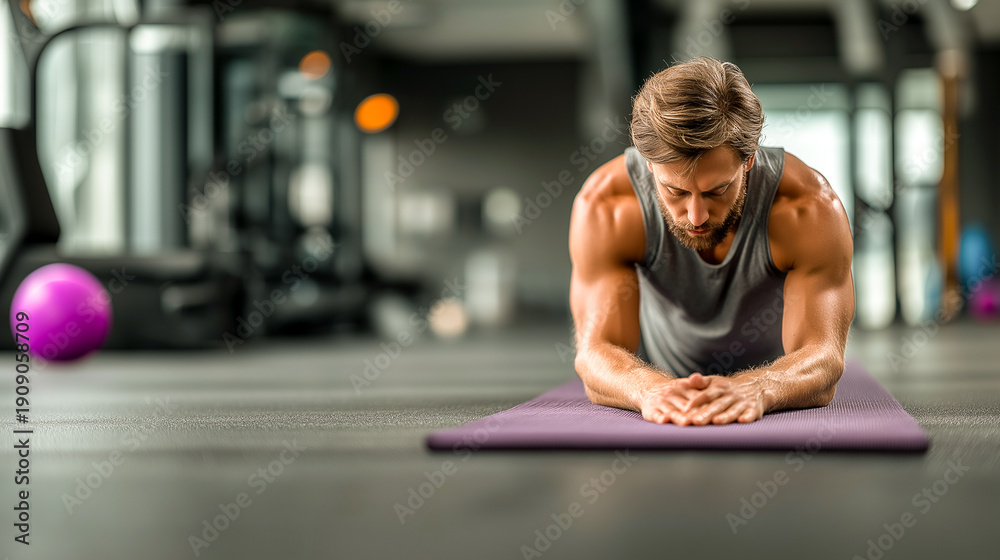 Fototapeta premium young man doing fitness exercise