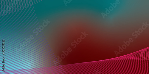 Red and Dark Cyan abstract grainy gradient background with black noisy texture