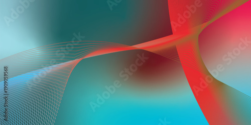Red and Dark Cyan abstract grainy gradient background with black noisy texture