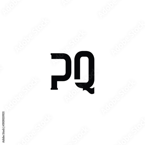 PQ Abstract Initial Logo. Clean, high-contrast typography suitable for branding, identity, and corporate design. Ideal for logos, signage, and minimalist graphic projects.