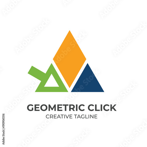 Geometric Triangle and Diamond Shape Logo Flat Vector Design