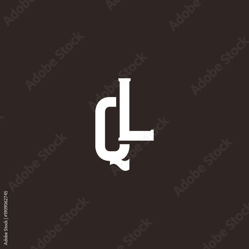 QL Abstract Initial Logo. Clean, high-contrast typography suitable for branding, identity, and corporate design. Ideal for logos, signage, and minimalist graphic projects.
