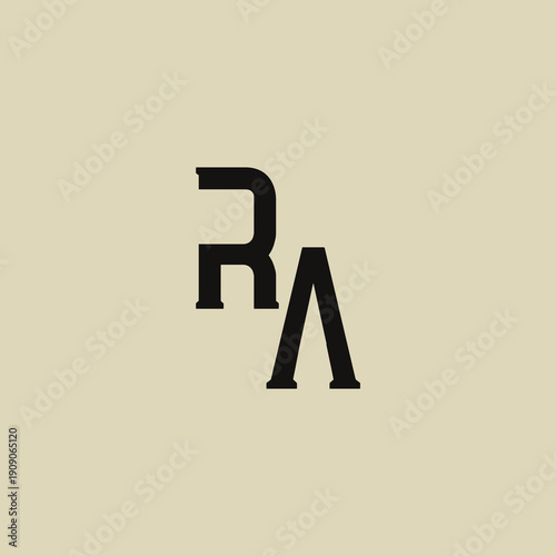 RA Abstract Initial Logo. Clean, high-contrast typography suitable for branding, identity, and corporate design. Ideal for logos, signage, and minimalist graphic projects.