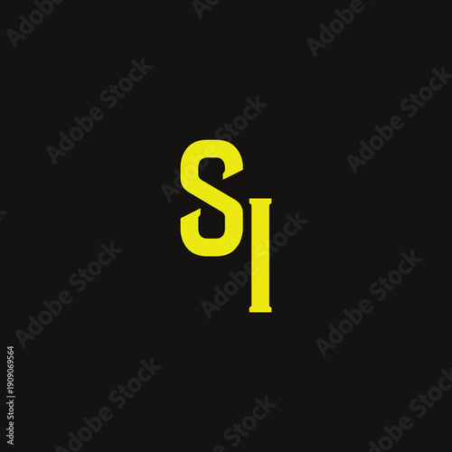 SI Abstract Initial Logo. Clean, high-contrast typography suitable for branding, identity, and corporate design. Ideal for logos, signage, and minimalist graphic projects.