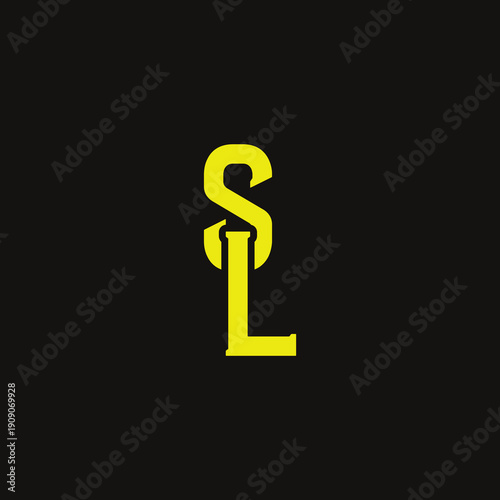 SL Abstract Initial Logo. Clean, high-contrast typography suitable for branding, identity, and corporate design. Ideal for logos, signage, and minimalist graphic projects.