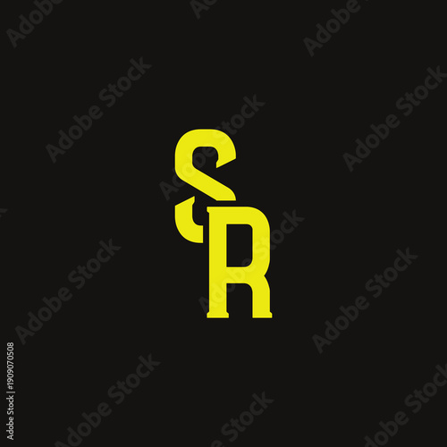 SR Abstract Initial Logo. Clean, high-contrast typography suitable for branding, identity, and corporate design. Ideal for logos, signage, and minimalist graphic projects.
