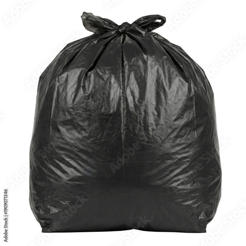 Obraz na płótnie Full black plastic garbage bag tied