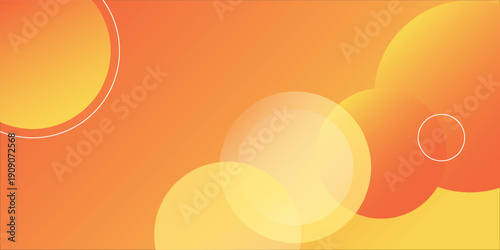 Abstract minimal background with orange color. orange circle shapes background design concept. Dynamic shapes composition. Vector illustration
