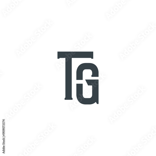 TG Abstract Initial Logo. Clean, high-contrast typography suitable for branding, identity, and corporate design. Ideal for logos, signage, and minimalist graphic projects.
