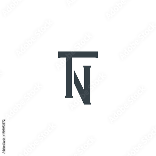 TN Abstract Initial Logo. Clean, high-contrast typography suitable for branding, identity, and corporate design. Ideal for logos, signage, and minimalist graphic projects.