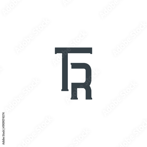TR Abstract Initial Logo. Clean, high-contrast typography suitable for branding, identity, and corporate design. Ideal for logos, signage, and minimalist graphic projects.