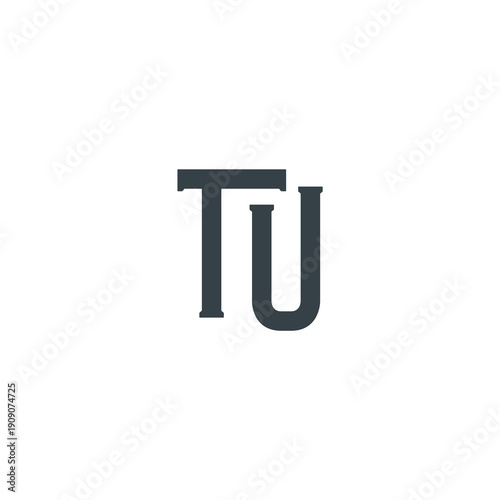 TU Abstract Initial Logo. Clean, high-contrast typography suitable for branding, identity, and corporate design. Ideal for logos, signage, and minimalist graphic projects.