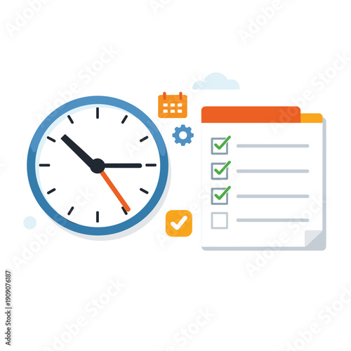 Clock and checklist for effective time management