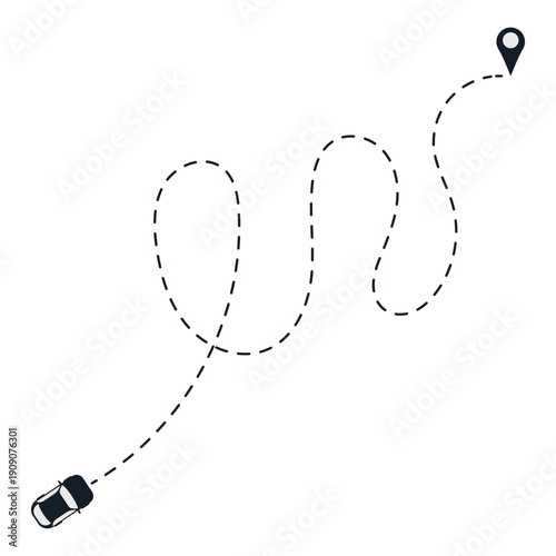 Mudik Travel Route Line Illustration