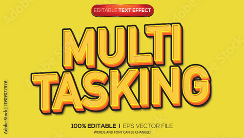 3D text effect multi tasking theme
