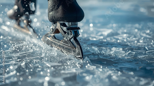 Winter Olympics Inspired Macro Ice and Speed Skating Detail