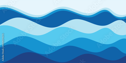 Sea waves abstract layered vector background illustration and sea beach EPS 10 modern desian