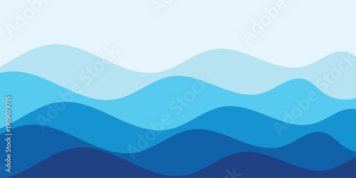 Sea waves abstract layered vector background illustration and sea beach EPS 10 modern desian