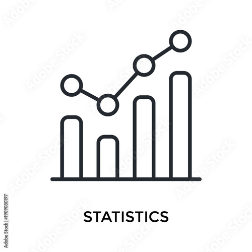 Statistics Icon Outline Style. Vector Illustration For Graphic Design