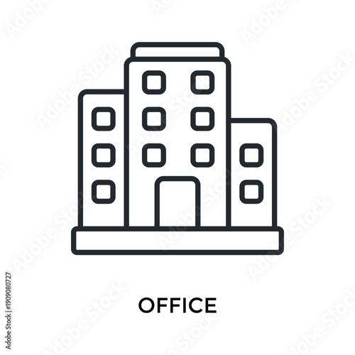 Office Icon Outline Style. Vector Illustration For Graphic Design