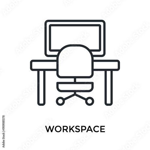 Workspace Icon Outline Style. Vector Illustration For Graphic Design