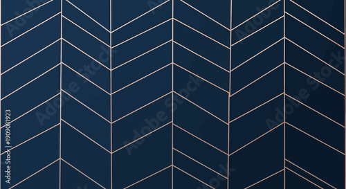 Modern abstract geometric pattern with rose gold lines on dark background