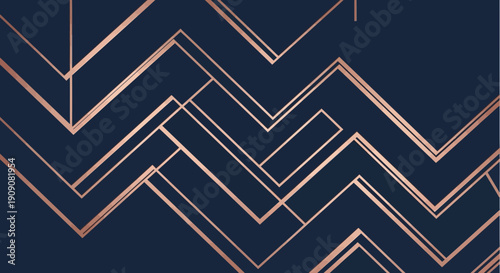 Elegant geometric chevron pattern with copper accents on dark background