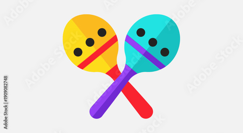 Colorful Maracas Isolated, Musical Instrument, Fiesta Percussion