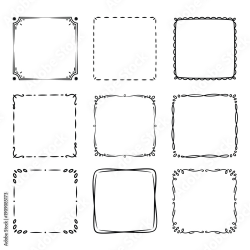  Frames and Borders Vector Collection, Vintage frames vector clipart bundle