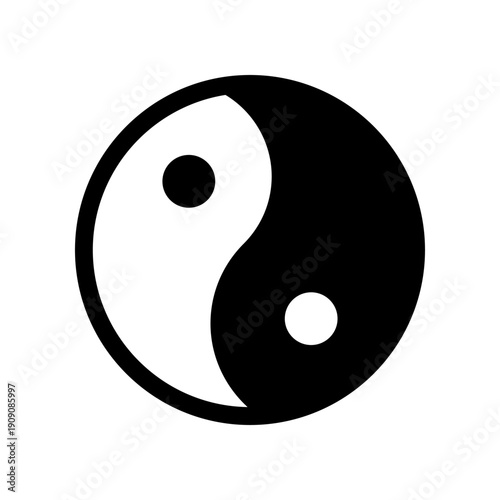 Black and White Yin Yang Chinese Symbol Design with Spiritual Meaning