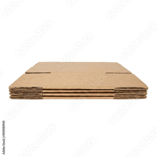 Bild auf Leinwand Stack of flat cardboard boxes isolated