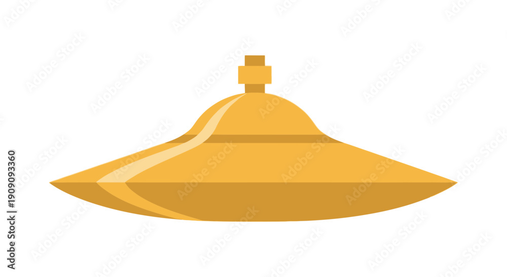 Fototapeta premium Golden Cymbal Isolated on White Background, Musical Instrument