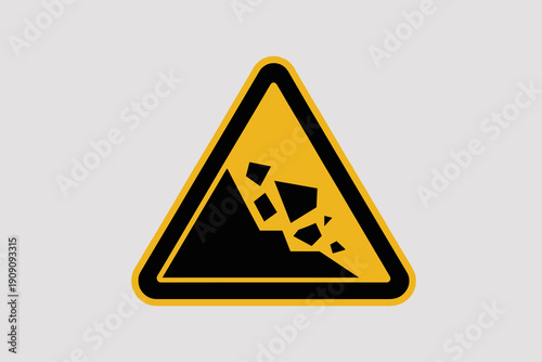 Falling rocks warning sign triangle symbol caution danger hazard alert symbol symbol for hazard warning rockfall landslide alert symbol for safety information graphic icon for danger zone alert symbol