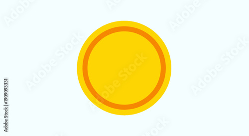 Golden Coin Icon on White Background