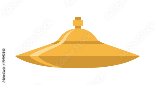 Golden Cymbal Isolated on White Background, Musical Instrument