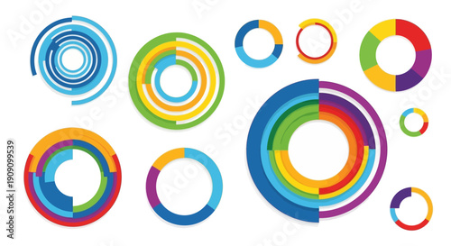 Colorful abstract circular graphics, representing data visualization and analytics concepts