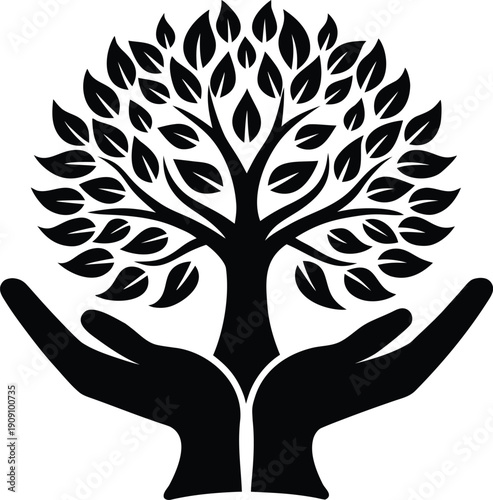 Nurturing Tree in Hands Symbol