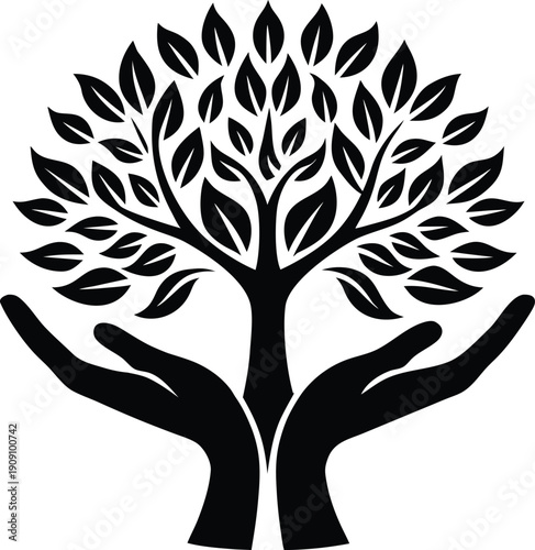 Nurturing Tree in Hands Symbol
