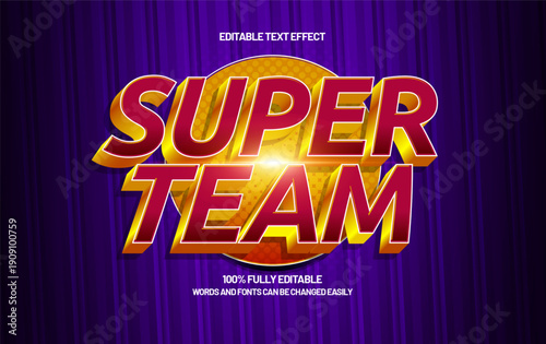 Super Team Editable Text Effect - Bold Heroic Typography for Esports and Gaming Design