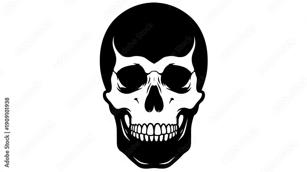 Fototapeta premium Skull Head Anatomy Symbol Vector Illustration