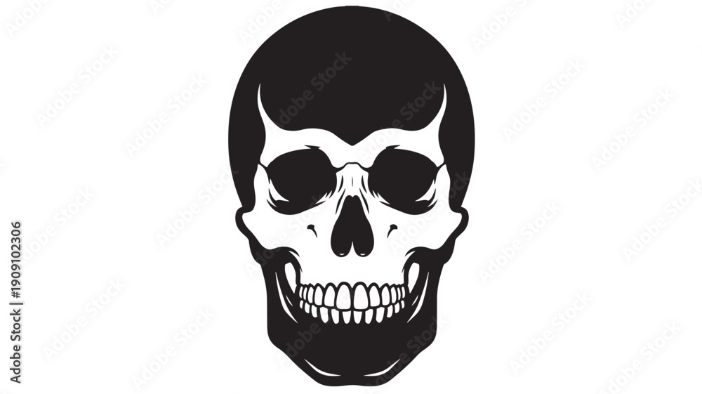 Obraz premium Human Skeleton Skull Icon Vector