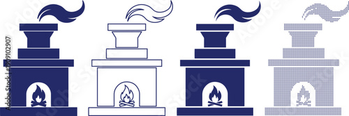 Warm and inviting fireplace with a smoking chimney providing comfort and heat in a home setting